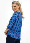 Kate & Pippa Ogee Print Zip Top, Blue