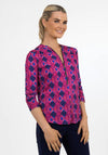 Kate & Pippa Ogee Print Zip Top, Pink