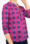Kate & Pippa Ogee Print Zip Top, Pink
