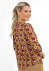 Kate & Pippa Ogee Print Zip Top, Purple