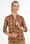 Kate & Pippa Ogee Print Zip Top, Purple