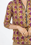 Kate & Pippa Ogee Print Zip Top, Purple