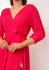 Kate & Pippa Ballerina Polka Dot Wrap Dress, Coral