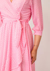 Kate & Pippa Ballerina Polka Dot Wrap Dress, Pink