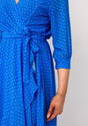 Kate & Pippa Ballerina Polka Dot Wrap Dress, Blue