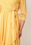 Kate & Pippa Ballerina Polka Dot Wrap Dress, Yellow
