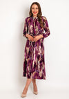 Kate & Pippa Capri Multi Print Midi Dress, Plum