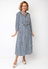 Kate & Pippa Button-Down Striped Shirt Dress, Navy and White
