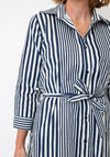 Kate & Pippa Button-Down Striped Shirt Dress, Navy and White