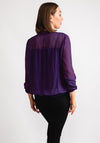 Kate & Pippa Bella Print Banded Hem Top, Navy & Magenta