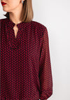 Kate & Pippa Bella Print Banded Hem Top, Red & Black