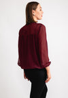 Kate & Pippa Bella Print Banded Hem Top, Red & Black