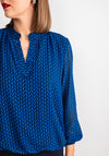 Kate & Pippa Bella Print Banded Hem Top, Royal & Navy