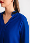 Kate & Pippa Kira Frill Collar Top, Royal Blue