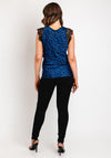 Kate & Pippa Lauren Animal Print Lace Cami Top, Blue