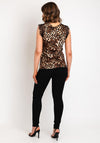 Kate & Pippa Lauren Animal Print Lace Cami Top, Tan