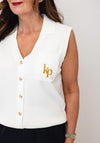 Kate & Pippa Button Up Vest Top, White