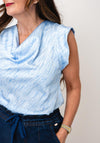 Kate & Pippa Suzy Polka Dot Cowl Neck Top, Baby Blue