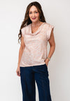 Kate & Pippa Suzy Polka Dot Cowl Neck Top, Beige