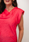 Kate & Pippa Suzy Polka Dot Cowl Neck Top, Coral