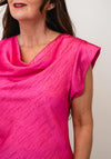 Kate & Pippa Suzy Polka Dot Cowl Neck Top, Fuchsia Pink