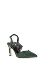 Kate Appleby Wishaw Shimmering Multi Strap Heeled Shoes, Emerald Sparkle