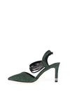 Kate Appleby Wishaw Shimmering Multi Strap Heeled Shoes, Emerald Sparkle