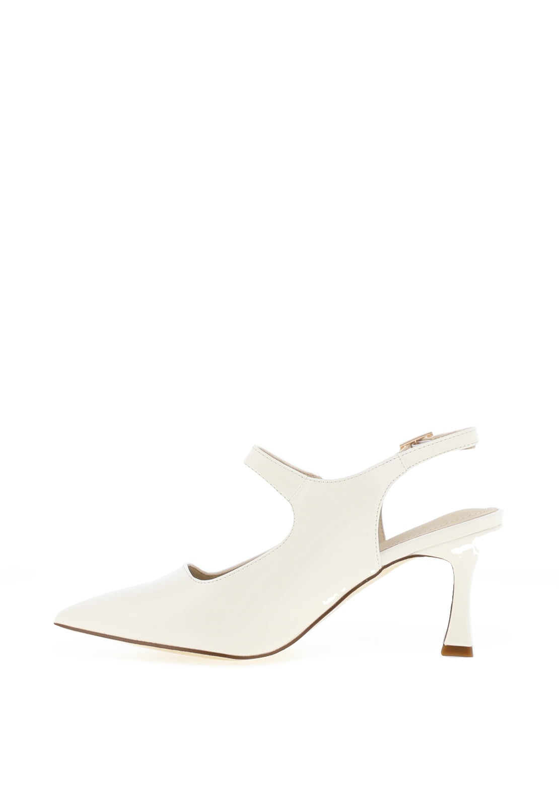 Kate Appleby Parciau Patent Heeled Shoes, Cotton White