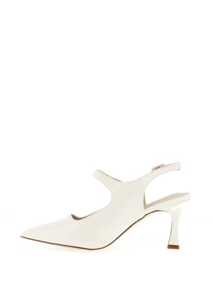 Kate Appleby Parciau Patent Heeled Shoes, Cotton White