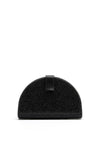 Una Healy Maneater Diamante Encrusted Disc Clutch Bag, Black