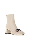 Kate Appleby Aberdoux Square Toe Heeled Boots, Cream