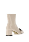 Kate Appleby Aberdoux Square Toe Heeled Boots, Cream