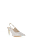 Kate Appleby Burnett Diamante Sling Back Heeled Shoes, Silver