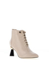 Kate Appleby Caine Patent Geo Heeled Boots, Almond