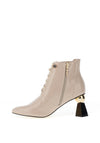 Kate Appleby Caine Patent Geo Heeled Boots, Almond