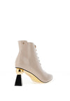 Kate Appleby Caine Patent Geo Heeled Boots, Almond