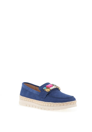 Kate Appleby Chatteris Brooch Platform Loafers, Blue Lagoon