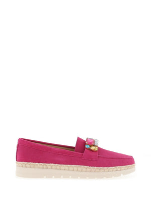 Kate Appleby Chatteris Brooch Platform Loafers, Magenta