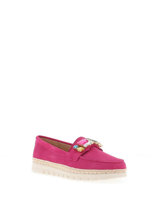 Kate Appleby Chatteris Brooch Platform Loafers, Magenta