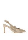 Kate Appleby Cuxham Diamante Buckle Heeled Shoes, Gold Shimmer
