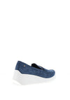 Kate Appleby Didcot Faux Suede Wedge Loafers, Pacific Blue