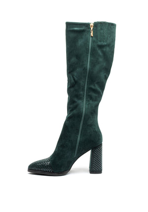 Kate Appleby Edgware Embellished Knee-High Boots, Emerald Green