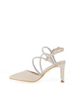 Kate Appleby Hursley Criss Cross Diamante Strapped High Heels, Nude