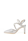 Kate Appleby Hursley Criss Cross Diamante Strapped High Heels, Silver
