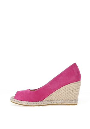 Kate Appleby Eastrea Faux Animal Printed Peep Toe Wedge Sandals, Magenta