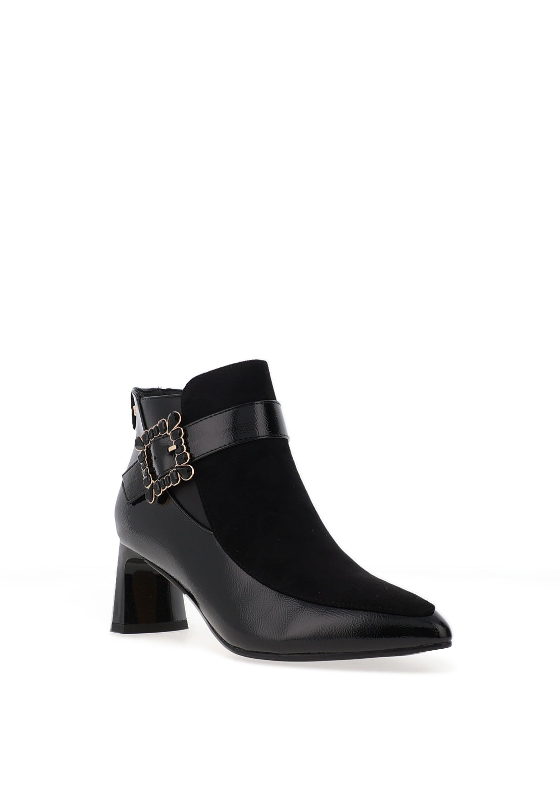 Kate Appleby Eltisley Buckle Detail Leather Heeled Ankle Boot, Black