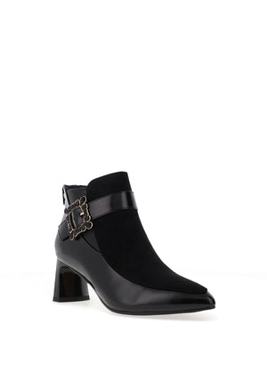 Kate Appleby Eltisley Buckle Detail Leather Heeled Ankle Boot, Black