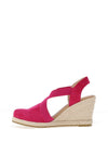 Kate Appleby Llanidan Criss Cross Wedge Sandals, Hot Pink
