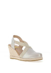 Kate Appleby Llanidan Shimmer Criss Cross Wedge Sandals, Silvery Shimmer