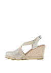 Kate Appleby Llanidan Shimmer Criss Cross Wedge Sandals, Silvery Shimmer